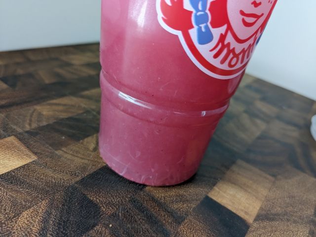 Wendy's Blueberry Pomegranate Lemonade pulp close-up