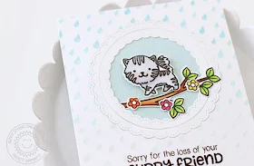 Sunny Studio Stamps: Rain Showers Pet Sympathy Fancy Frames Card by Nancy Damiano