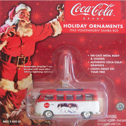 Johnny Lightning CocaCola Holiday Ornaments 1965 Volkswagen Samba Bus