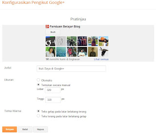Widget Googe+ pada blog