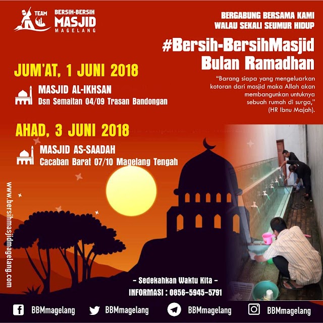 Bergabunglah dalam Aksi Bersih-bersih Masjid As-Saadah Cacaban Barat Kota Magelang