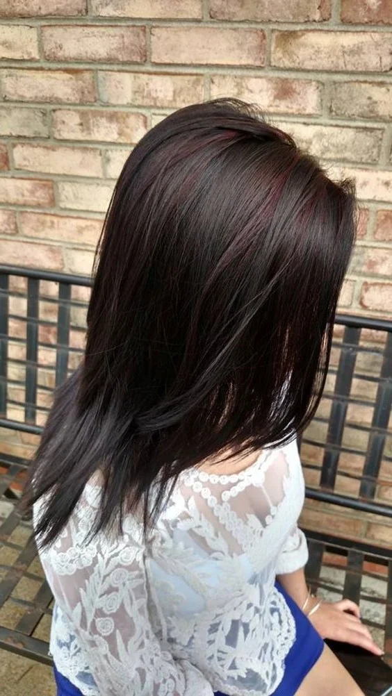 Red Highlights for Black Hair