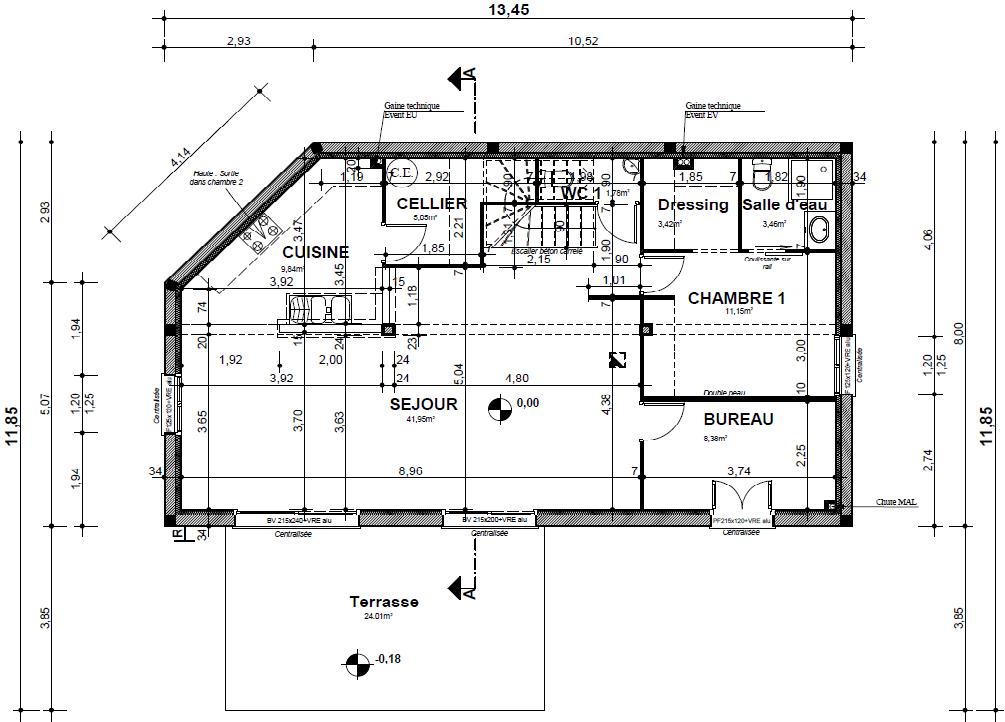 plan maison avec cotation - Plan de maison gratuit Construire Online