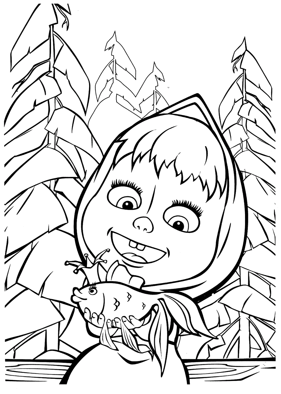 10 Mewarnai Gambar Masha And Bear