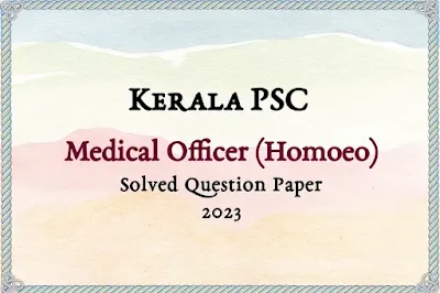 Medical Officer (Homoeo) Answer Key | 24/06/2023