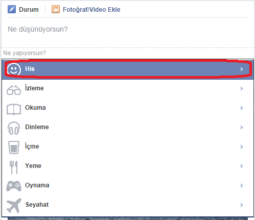 Facebook Durum Güncelleme