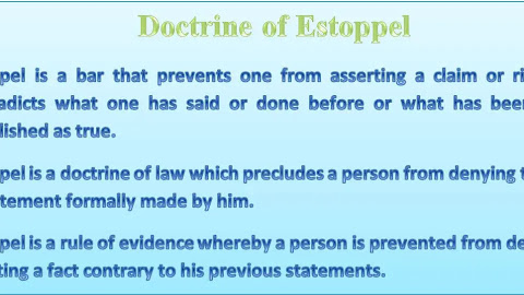 Doctrine of Estoppel