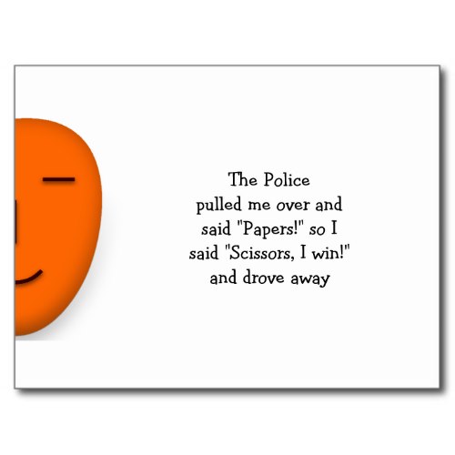 Police Rock Paper Scissors | Send a Smile Postcard