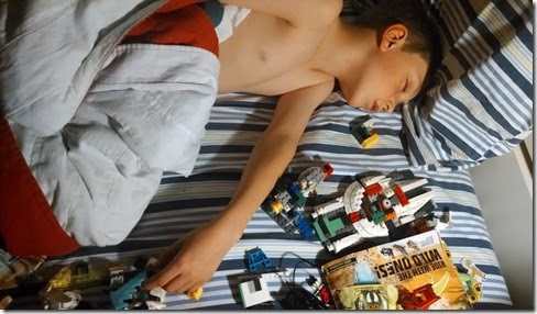 Brennan and his legos