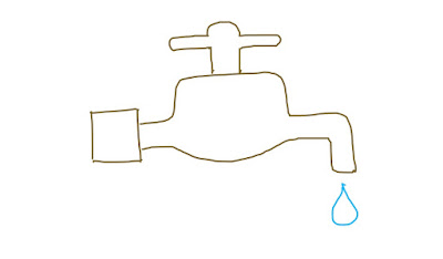 アイコン 「水道」 (作: 塚原 美樹) ～ ひねるところとしたたる水を描く
