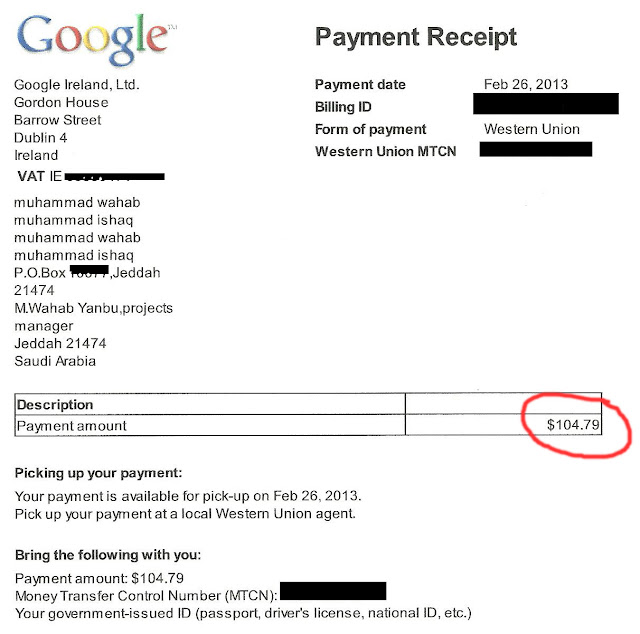 Adsense Pay ment Proof 2013