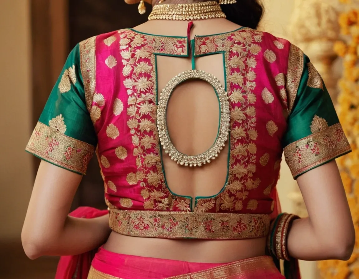 Banarasi Lehenga Blouse Back Design