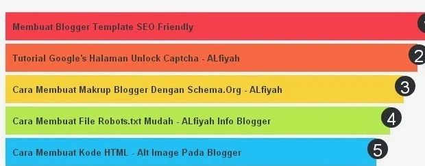  Recent Post Widget Pada Blogger