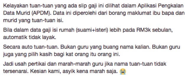 "Menipu untuk RM100,berkat ke duit tu" - Guru Geram Sikap Ibu Bapa Yang Menipu Demi Wang Bantuan