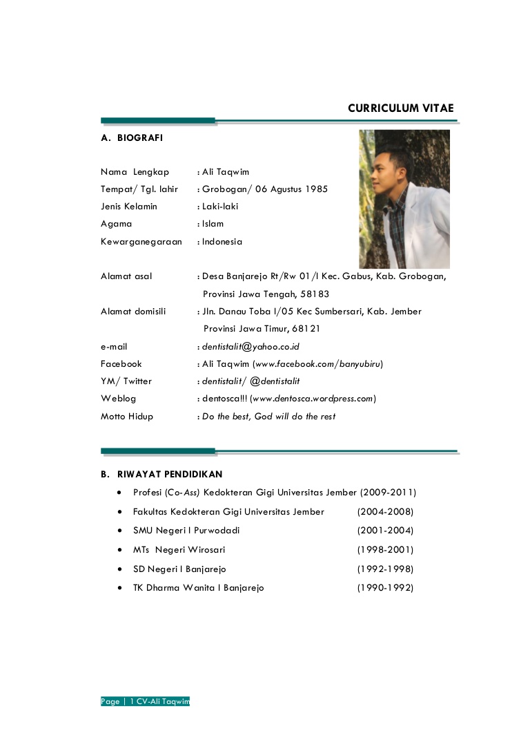 Template Cv Yang Baik Choice Image - Certificate design 