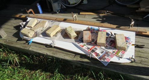 gluing a wall for a fiberglass trailer