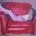 Resting Ballerina, Figurative Oil Painting by AZ Artist Amy Whitehouse