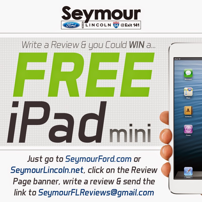 WIN a FREE iPad Mini with Reviews for Seymour Ford Lincoln
