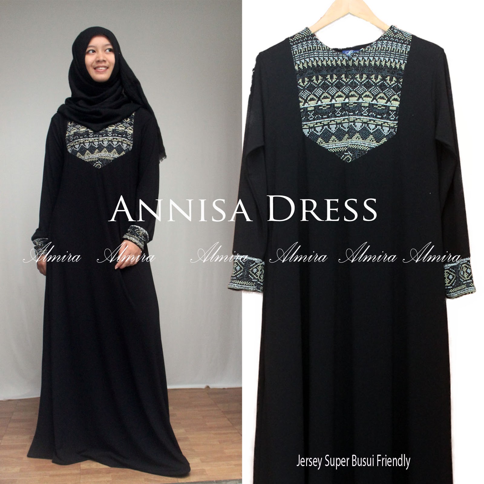 Busana Muslim Terbaru Annisa Dress Busui Friendly Hitam 