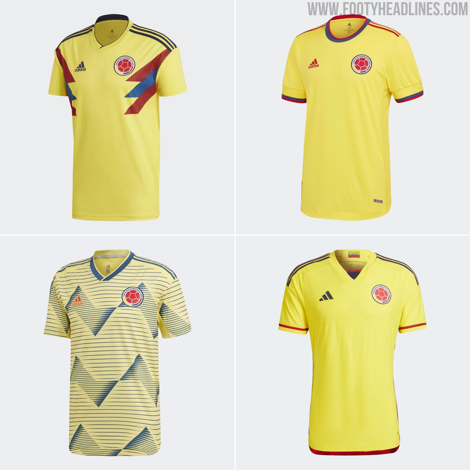adidas Colombia Home 2020 T-Shirt Yellow