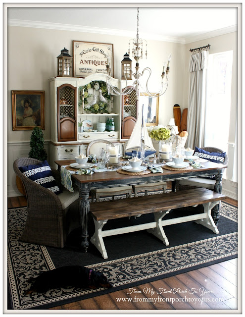 French Famrhouse-Nautical Dining Room- From My Front Porch To Yours