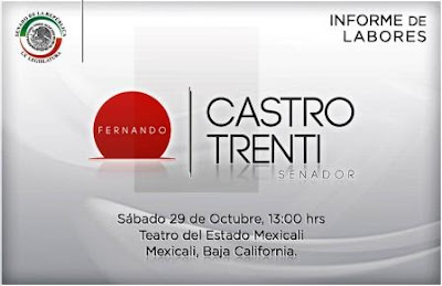 El Senador Fernando Castro Trenti rendirá su informe de labores mañana en el Teatro del Estado