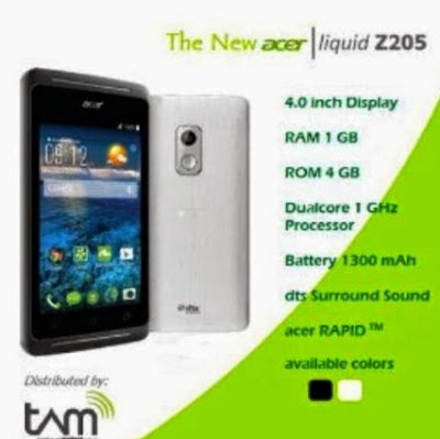 Harga HP Acer Liquid Z205 Tahun Ini Lengkap Dengan Spesifikasi Dual Core 1 Ghz Harga Dibawah 1 Juta