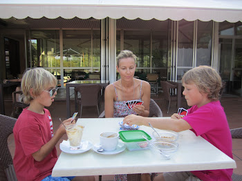 A game of UNO on the terrace