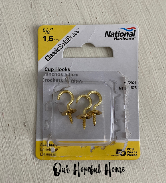 Classic Solid Brass 5/8" tea cup hooks