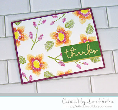 Embroidered Blooms Thanks card-designed by Lori Tecler/Inking Aloud-stamps and dies from Altenew