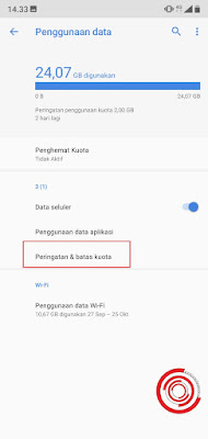 3. Selanjutnya pilih Peringatan & batas kuota untuk menonaktifkan nya secara permanen