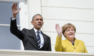 Barack Obama paid tribute to the way the German chancellor Angela Merkel had managed 