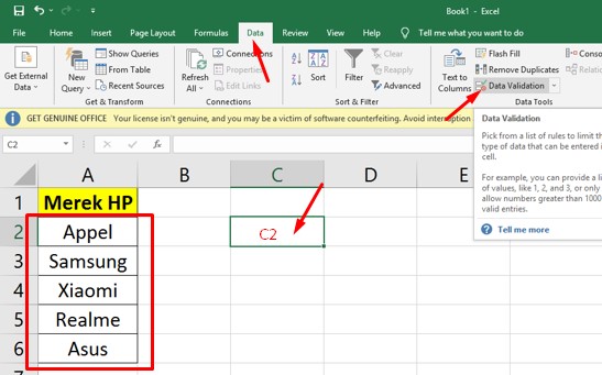 2 Cara Membuat Dropdown List di Excel Dengan Mudah