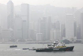 CHINA HONG KONG GREENPEACE SHIP ARRIVAL