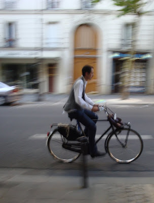 handsome Parisian cyclist