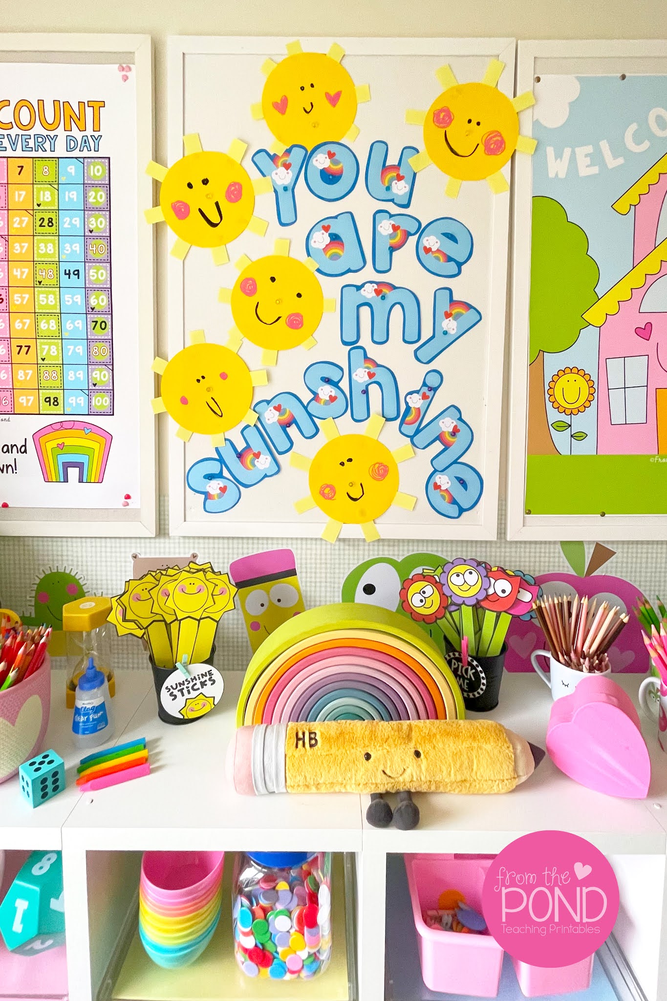 rainbow bulletin board letters