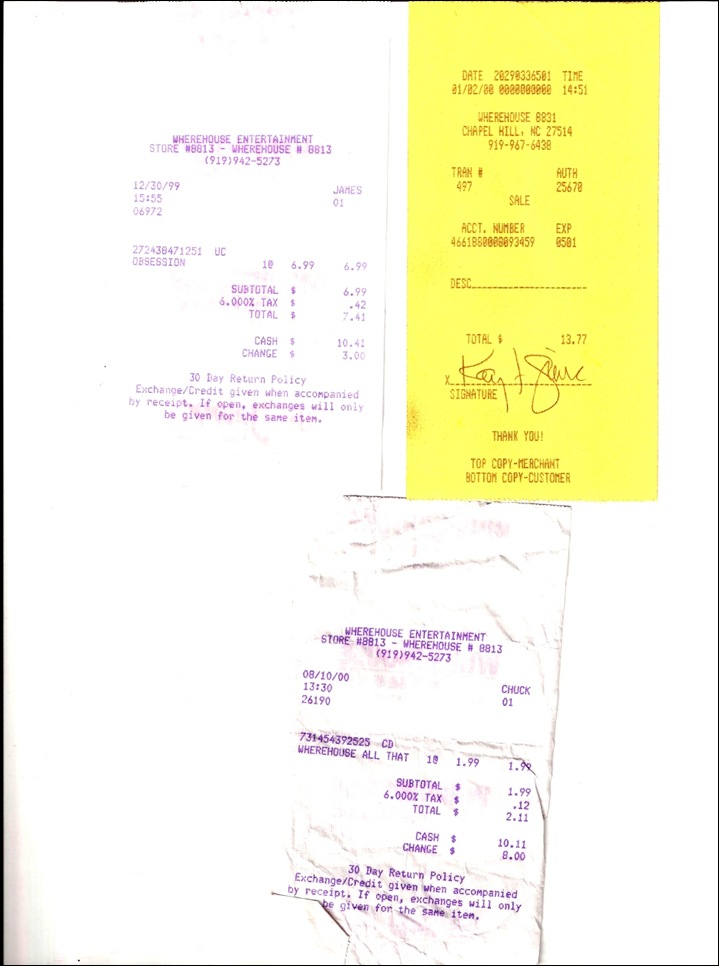 receipts