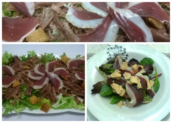 Ensalada templada de confit de pato