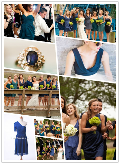 different wear again blue bridesmaid dresses