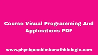 Course Visual Programming And Applications PDF