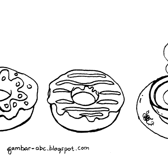 Gambar Donat Untuk Mewarnai