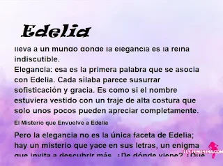 significado del nombre Edelia