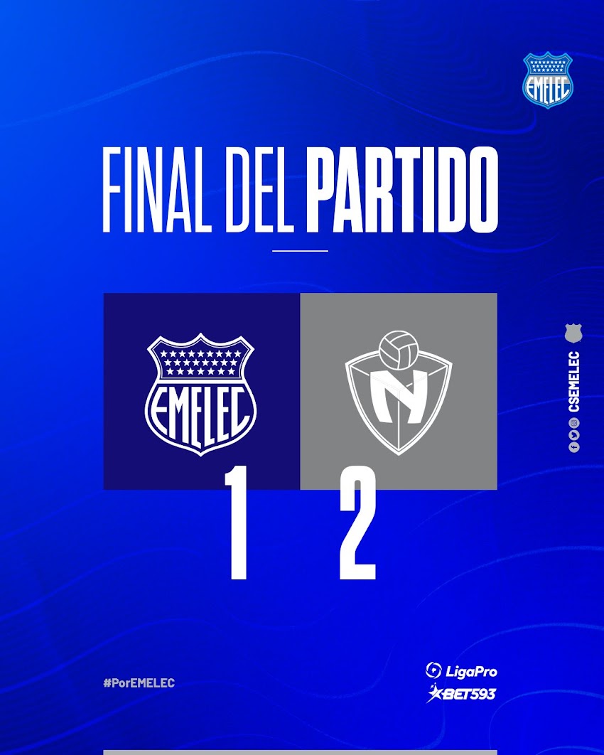 Emelec perdió 1- 2 con El Nacional, en el Capwell por LigaPro