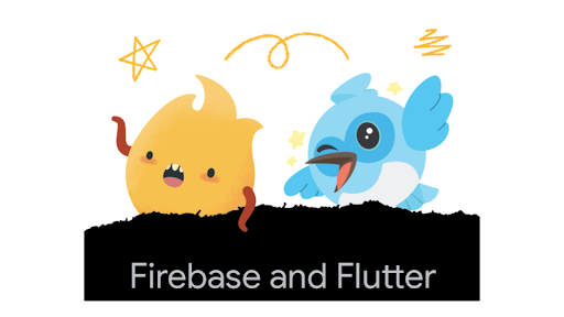 image of Sparky and Dart, respective mascots for Firebase and Flutter