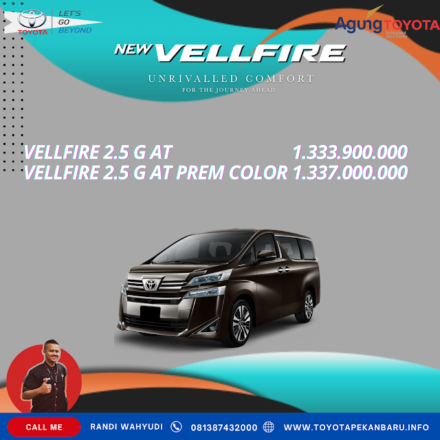 Harga Toyota Vellfire Pekanbaru Riau di Bulan September 2022