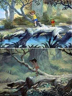 Mowgli and Winnie the Pooh