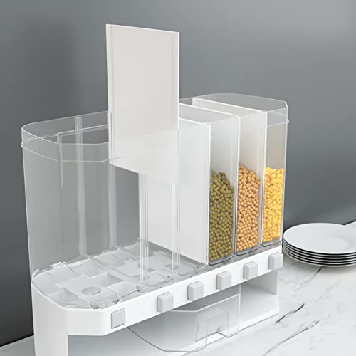 Cereal Dispenser Wall Mounted, Large Grains Dispenser Wall Mounted, Dry Food Dispenser with 2 Cups, Wall Mounted Candy Dispenser for Store Coffee