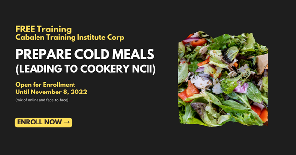 Prepare Cold Meals (Leading to Cookery NCII) (FREE Training) | CTIG