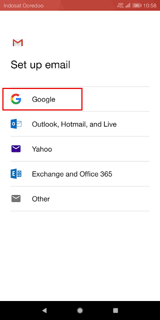 memilih google karena akan membuat akun gmail