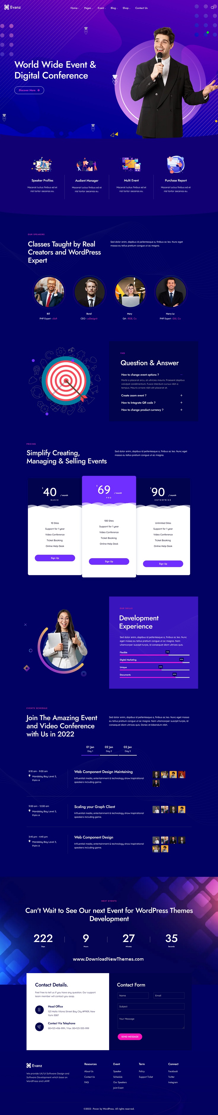 Evanz - Event and Video Conference WordPress Theme Review